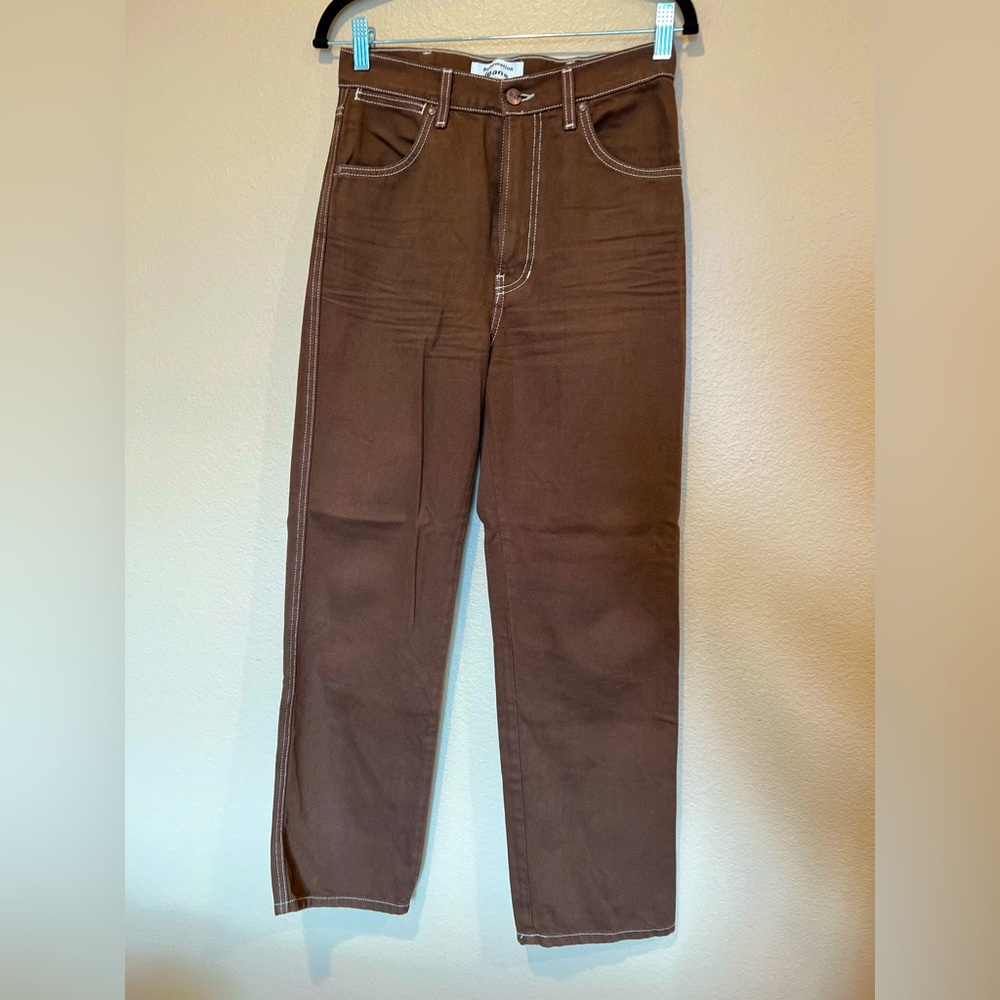 Reformation Cowboy High Rise Straight Jeans in Chocolate size 26